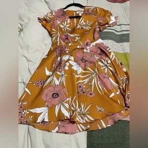 Express. Yellow t shirt sun dress. XS.